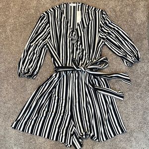 New York & Company striped romper